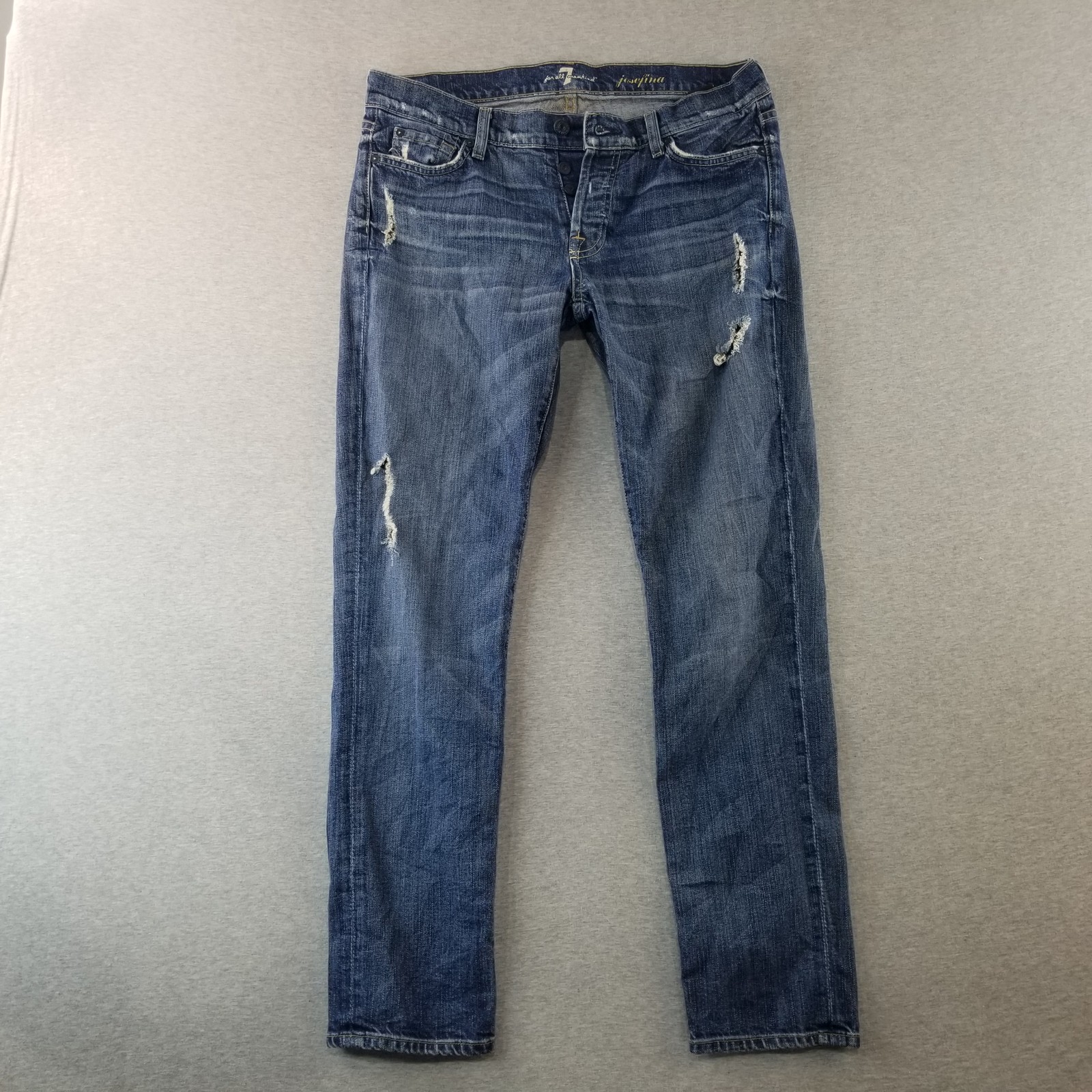 Seven7 for All Jeans Women's Sz 7/28 Blue Wash Josefina Cut Indie Button Fly