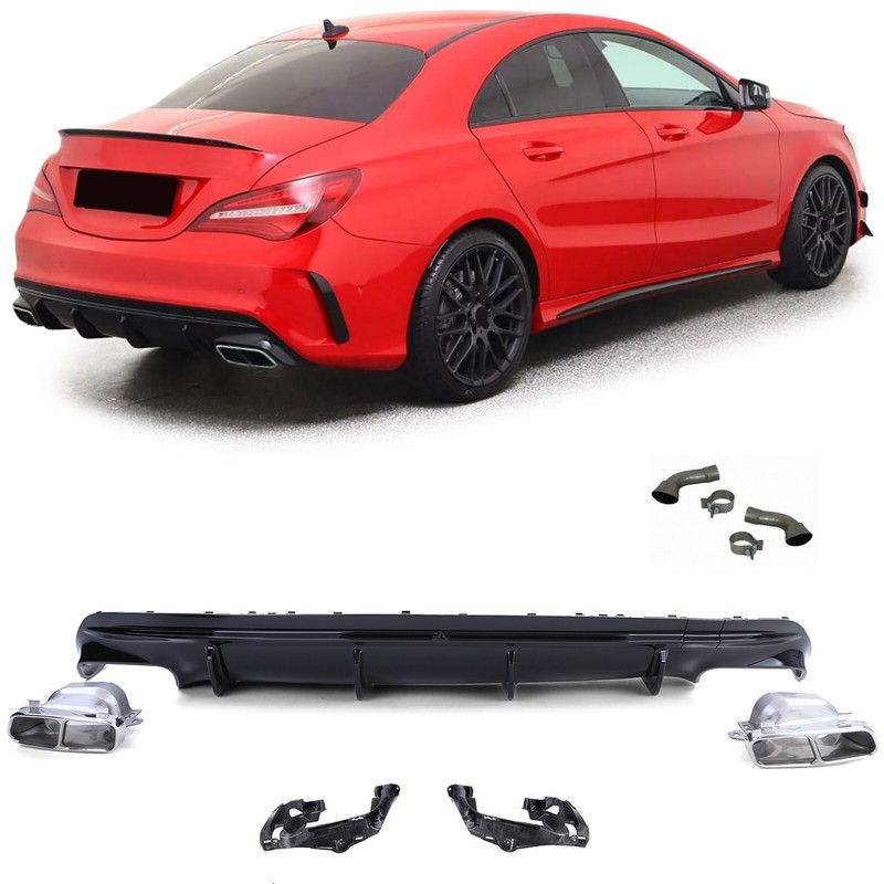 Diffuseur  Embout De Pot Look Cla 45s Amg Pour Mercedes Cla C117 W117 2013-2019