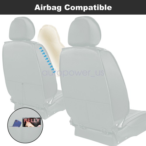 For Hyundai Leather 5 Seats Car Seat Covers Front Rear Full Set Cushion Pad Gray