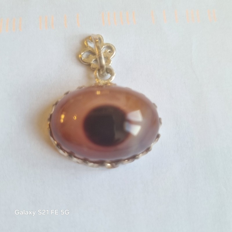 Silber-AnhÃ¤Nger Mit Achat ,Negative Energien Und BÃ¶Sen Blick Abwehrt ,NatÃ¼Rlich