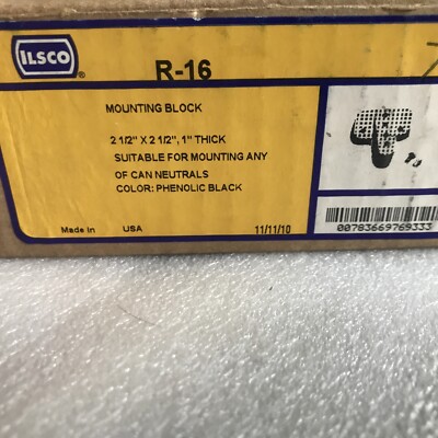 7pcs NIB   ILSCO R-16 - Mounting Block 2-1/2'' X 2-1/2'', 1'' Thick R-16