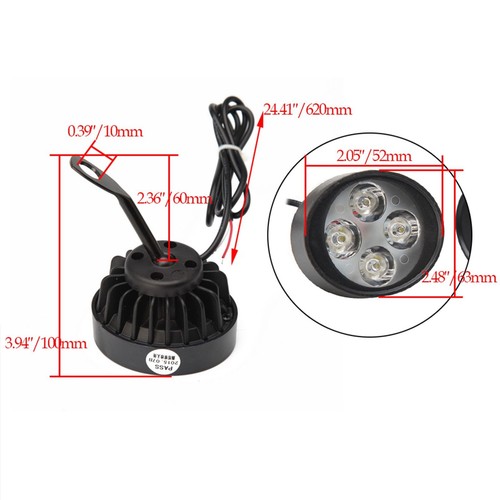 2X Universal Motorcycle Motorbike 4LED Front Spot Light Headlight Head