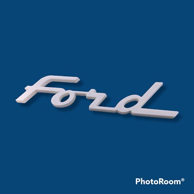 Classic 1955 Ford Emblem - PAIR - 3D Printed - Project Howe - White