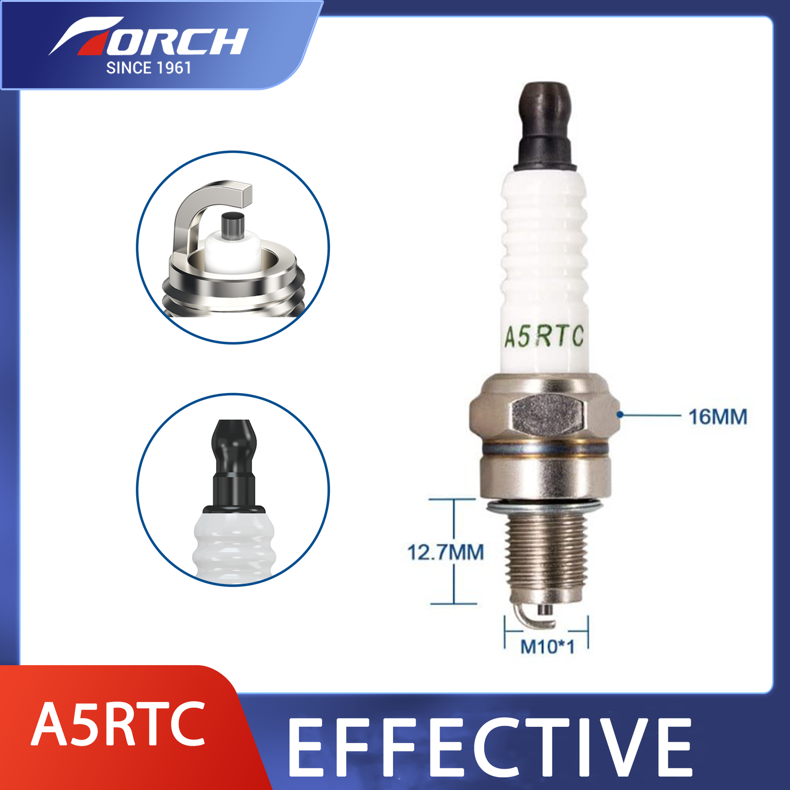 2x TORCH A5RTC Spark Plug Replacement for NGK CR5HSB U20FSZU