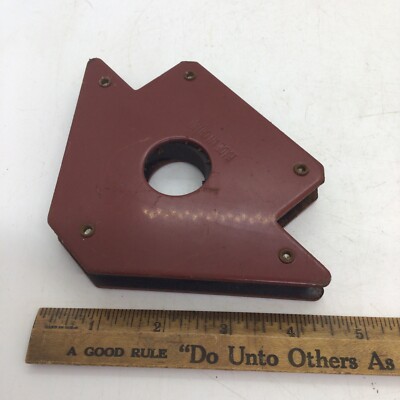 Arrow Large Welding Magnet 90 Degree Angle Magnet for Metal Work Red
