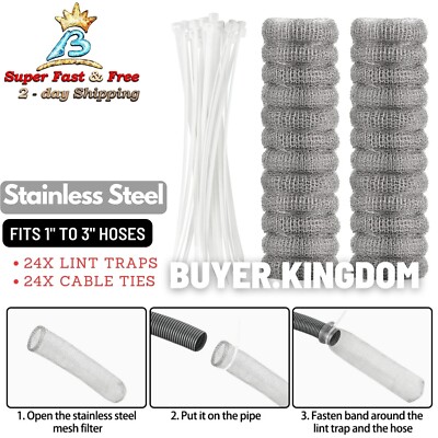 Anti Clog Washing Machine Lint Traps Laundry Washer Drain Mesh Filter Cable Ties