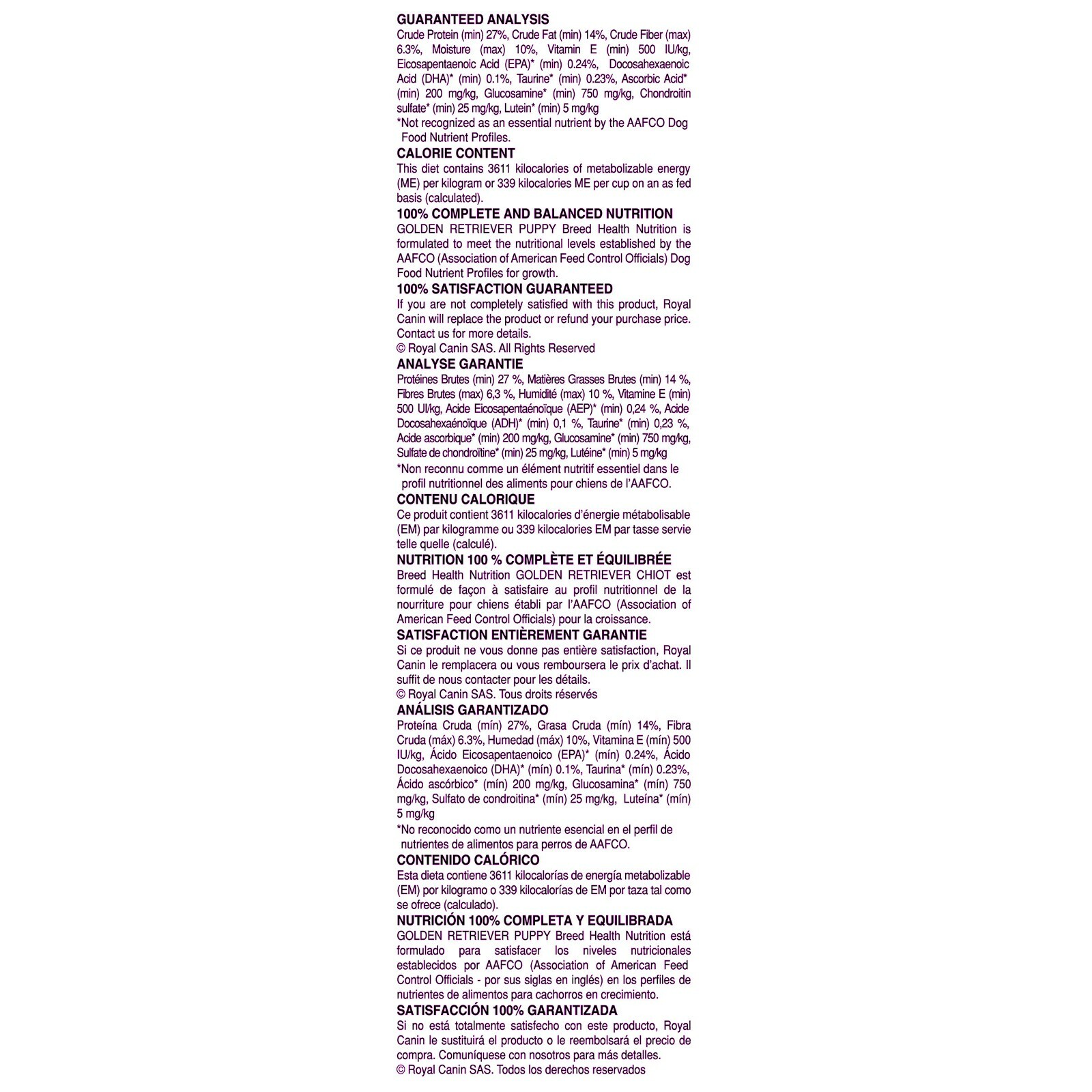 Royal Canin Golden Retriever Puppy Dry Dog Food, 30-lb bag