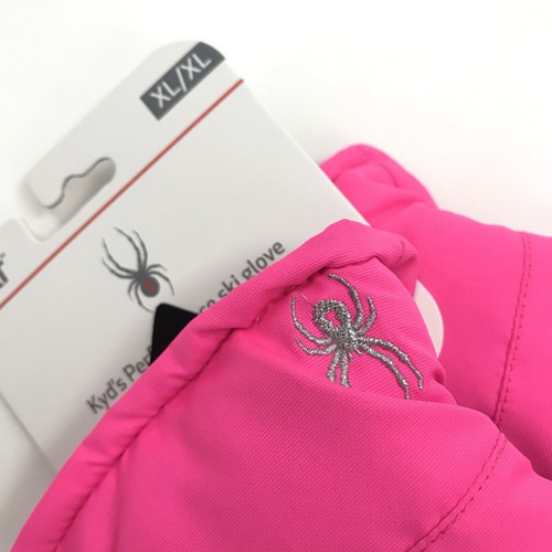 Spyder Girls Ski Snowboard Gloves Size XL Pink Bubblegum Black Insulated NEW NWT