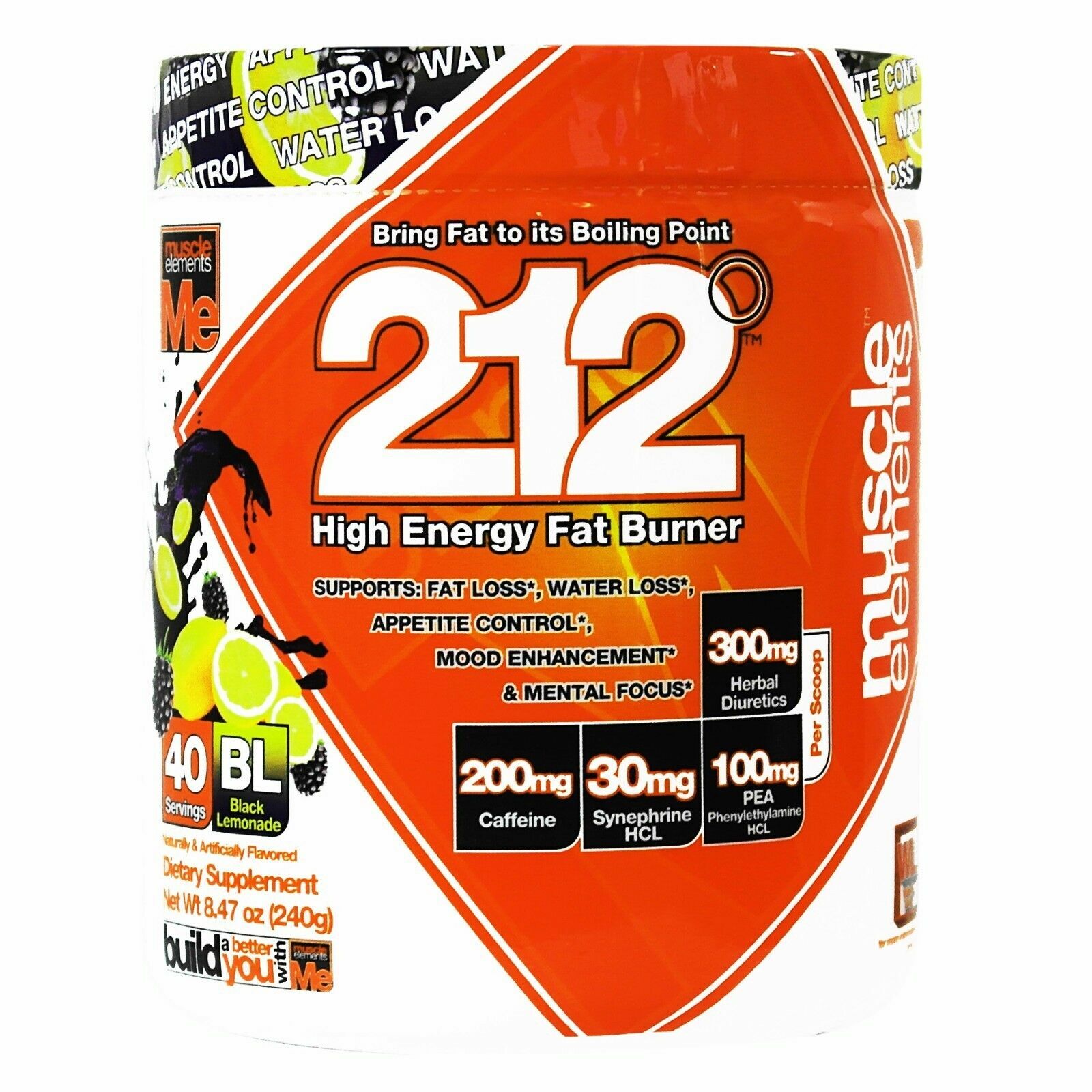 Muscle Elements 212° Thermogenic FAT BURNER - ENERGY 40 Servings - PICK FLAVOR