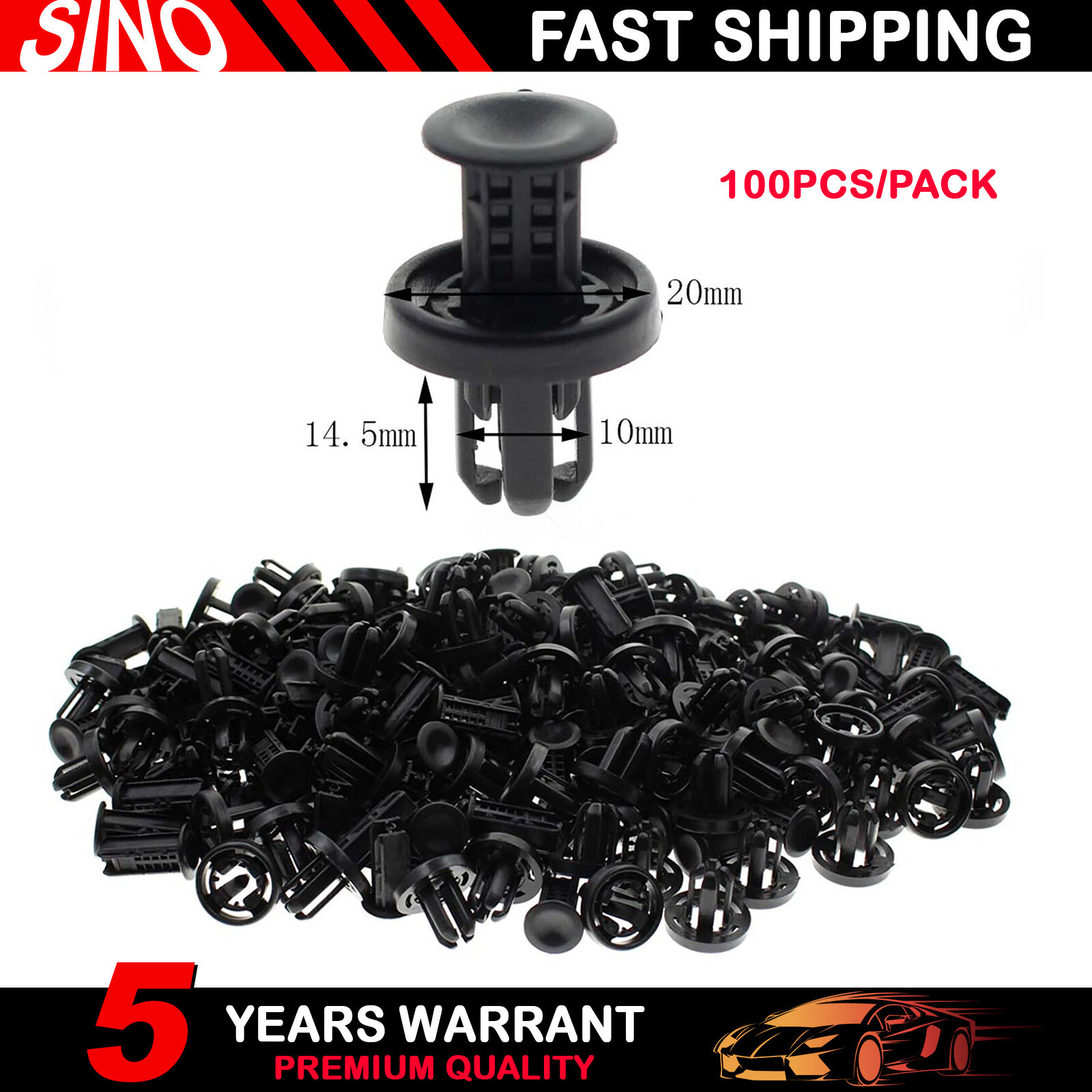 100Pcs Push Type Clips Fit For Car Honda Acura Part 91505TM8003