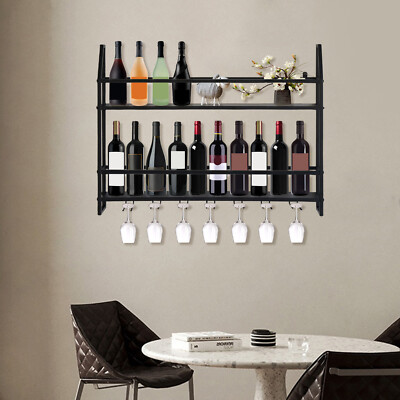 Wall Mounted Wine Glass Storage Rack Wine Rack Bottle Holder Bar Wine Shelf