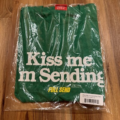 NWT Nelk Boys Full Send  Green Shirt Mens Size Large L  KISS Me I m Sending Tee
