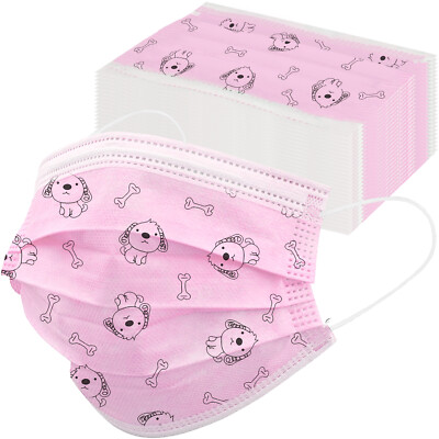 50 PCS Kids Face Mask Disposable 3-Ply Ear-loop Mouth Cover 3 Layer Filter Mask