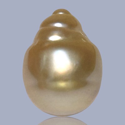 Baroque 12.8 x 17.2mm 18.8 Carats Natural Gold Philippines South Sea Loose Pearl
