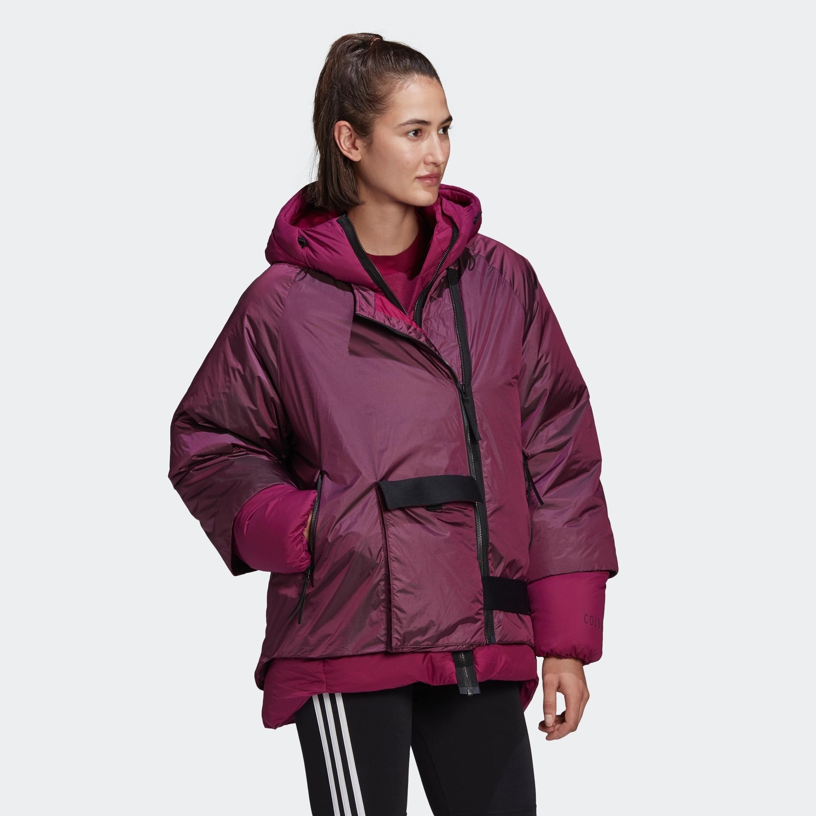 Pre-owned Adidas Originals Adidas Size Small S Womens Cold.rdy Burgundy 2 In 1 Down Jacket Ft2458 In Red