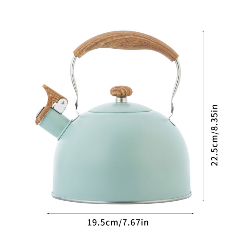 1PCS 2.5L Whistle Boiling Kettle with Wood Grain Anti Scald Handle