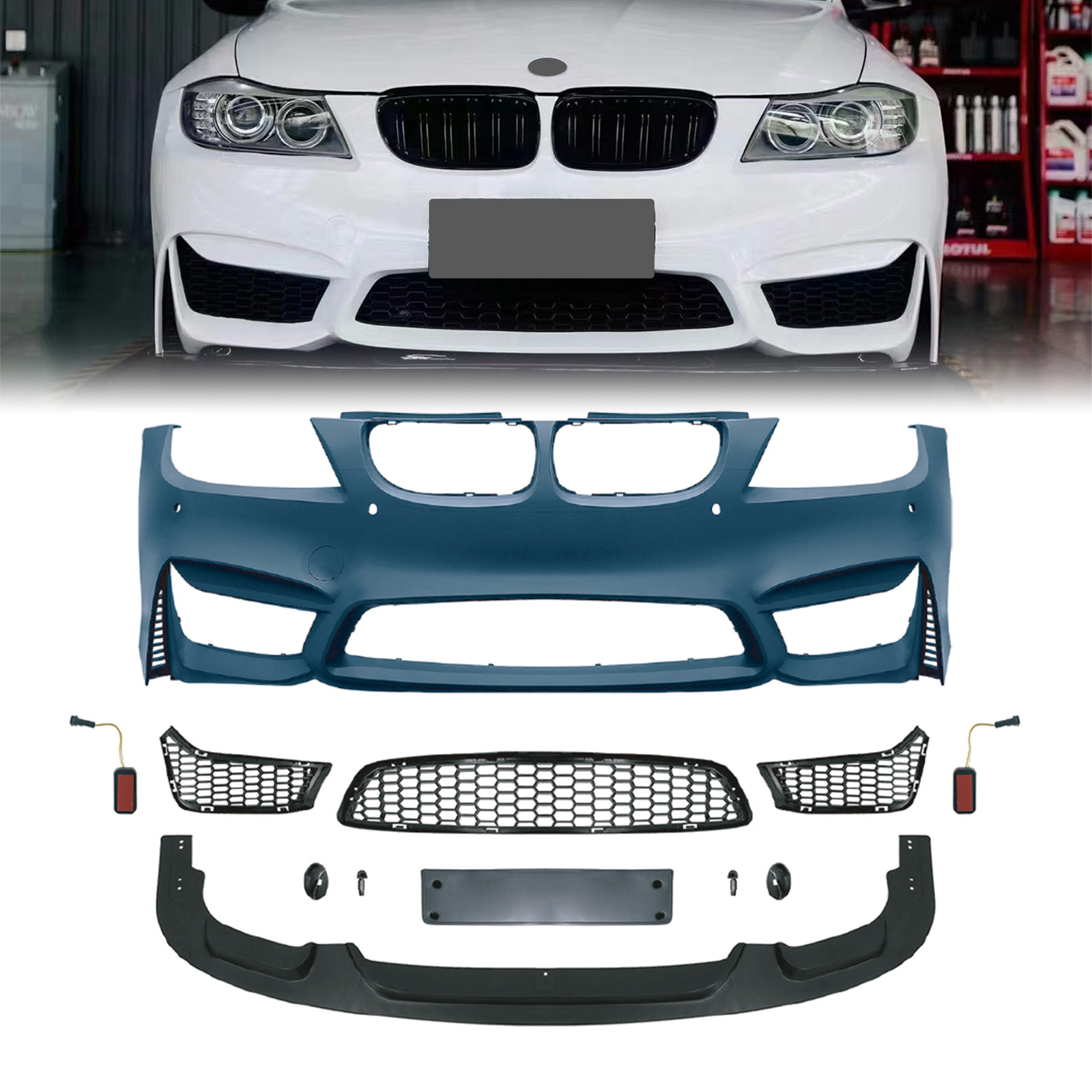 希少　HAMANN製フロントバンパー　 E90/91 M3 3シリーズ F80 M3 M4 Style Front Bumper Fit For 2009-2011 BMW E90 E91 3