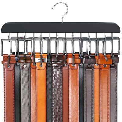 Tie Belt Organizer Rack Necktie Holder Hanger Closet Door Wall Mount Storage