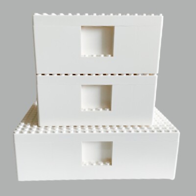 IKEA BYGGLEK Lego Schachtel mit Deckel 3er Set weiß Kinderzimmer Kind Spielzeug 