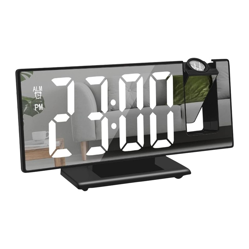 Projection Digital Alarm Clock Multifunctional Projector Clock with LED Screen