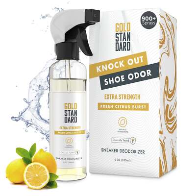 Натуральный дезодорант-спрей для обуви Gold Standard - 6 унций. Спрей для устранения запаха обуви