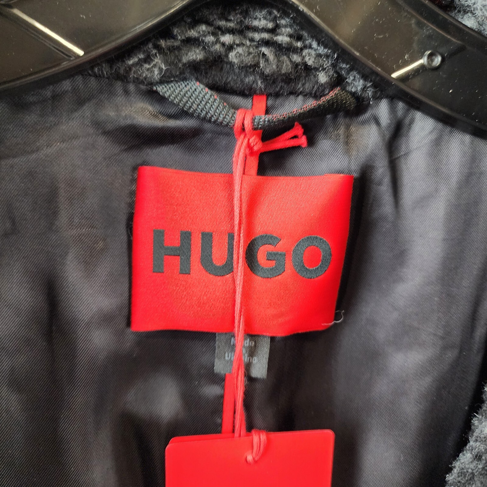 HUGO Merlon Single Breasted Wool Blend Coat Men's XL Multicolor Notch Lapel L/S - Picture 5 of 12
