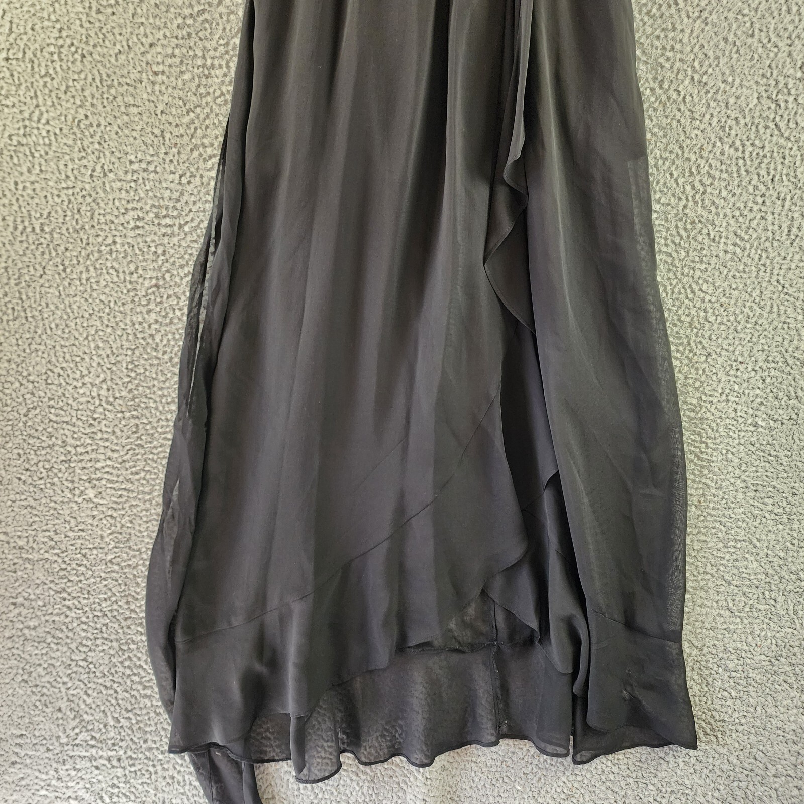 SLNY Fashions Ruffled Wrap Dress Women's 16 Black Surplice Neck Belted Pullover - Picture 3 of 16