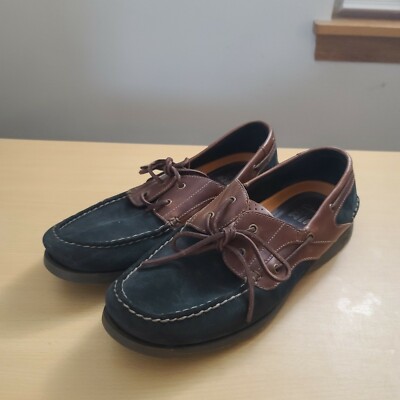 Clarks Active Air Leather Loafer Boat Shoes Black Brown 051113287 Mens Size 10 G