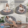 idee-home Papasan Chair Cushion, Circle Papasan Chair Cushion with Corduroy Cover (Without Chair) for Bowl Chair, 48 X 48 Inch, Light Grey