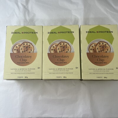 3 boxes Ideal Protein Chocolate Chip Pancake mix BB 08/31/2025 FREE SHIP!