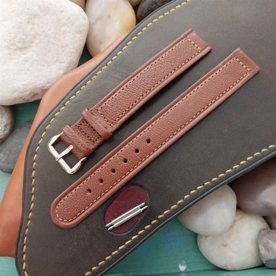 Classic 5/8'' English Morocco Leather Long Unused nos 1950s Vintage Watch Band