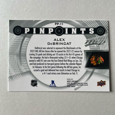 2022 Upper Deck MVP #PP-11 Alex DeBrincat Pinpoints