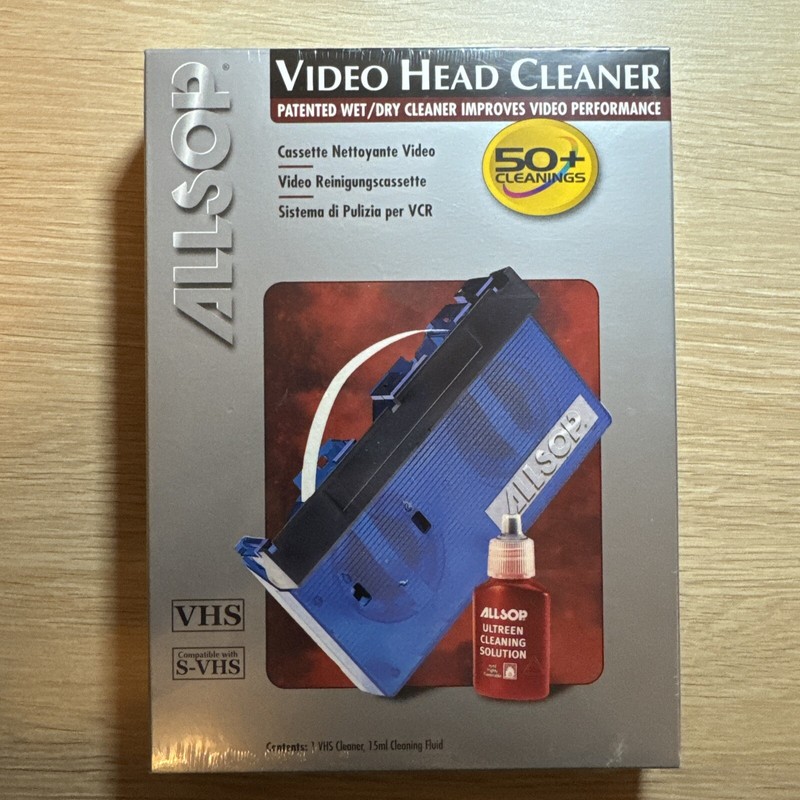 Vhs Head Cleaner | Cassette Nettoyante Pour Vhs | Neuf Sous Blister Allsop
