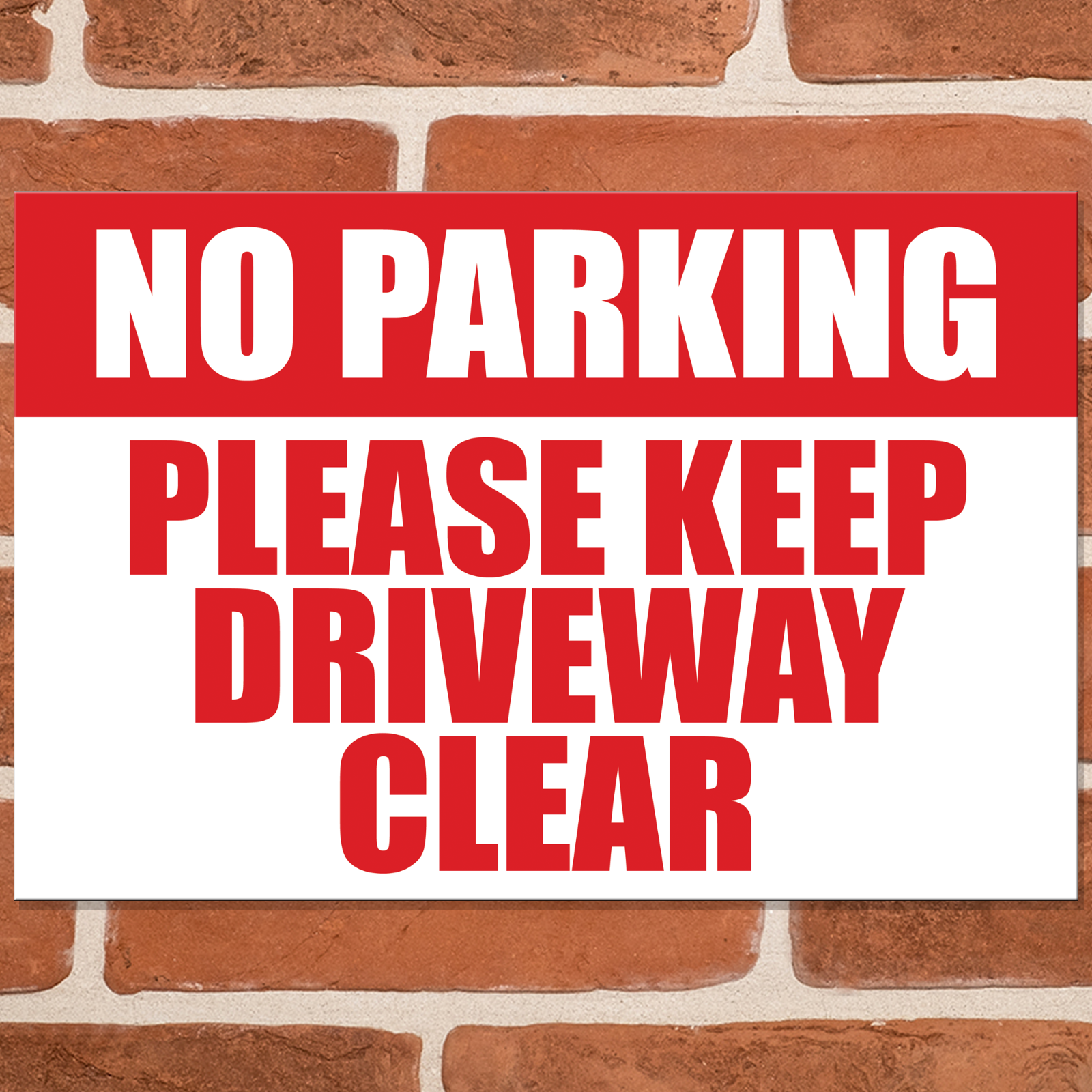 KEEP DRIVEWAY CLEAR (Red/White) Parking Metal Signs Warning Wall Sign Plaque UK