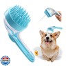LOOHOI Dog Bath Brush, Silicone Pet Bath Brush with Soap Dispenser,Deep Cleansing and Gentle Massage for Dogs and Cats, Suitable for Long and Short Hair, Easy Grip, Bathing and Grooming(Blue)