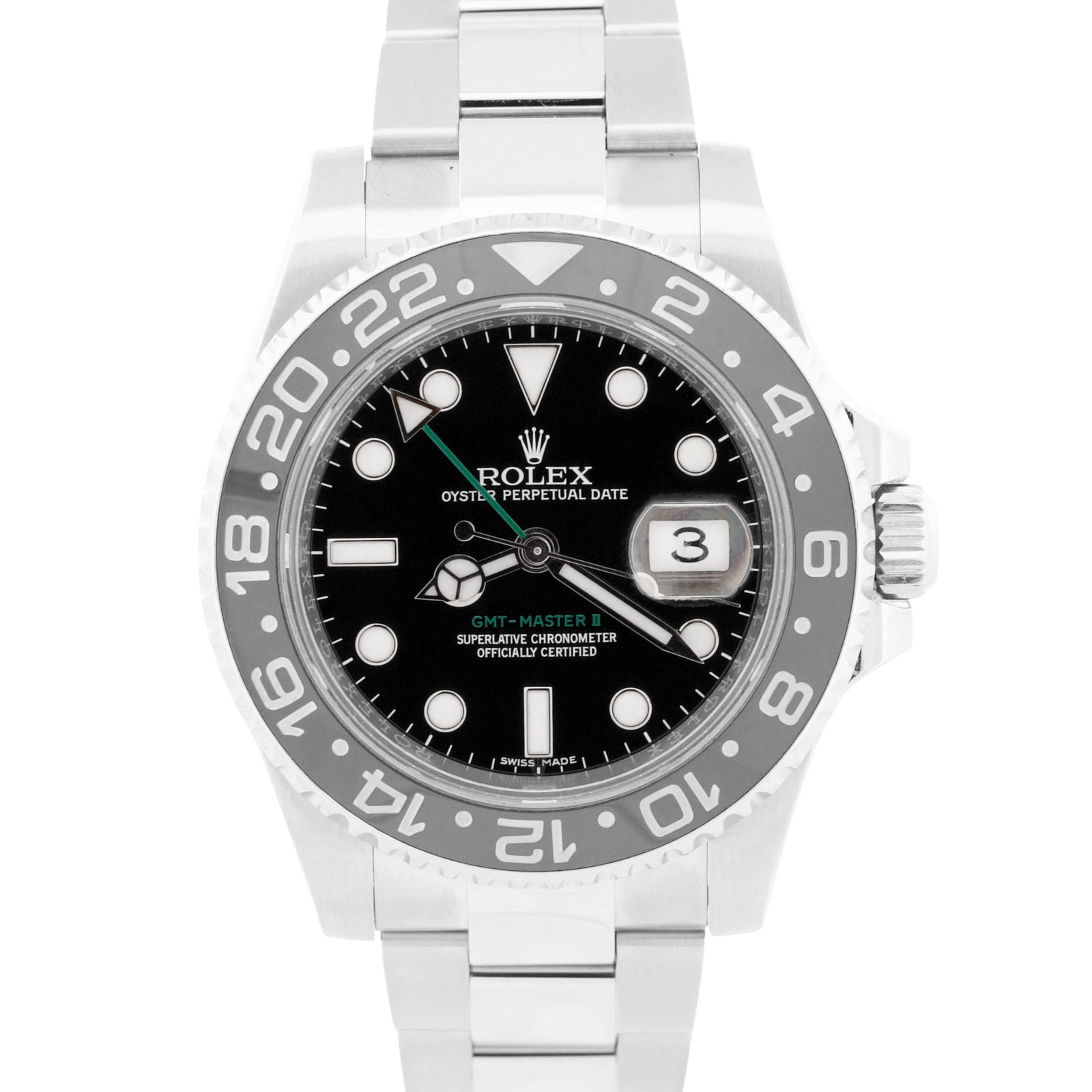 2016 PAPERS Rolex GMT-Master II BLACK Stainless Steel Ceramic 40mm 116710 LN BOX