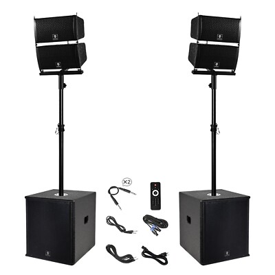 PRORECK CLUB 6000 PA DJ Speaker Line Array  System 15 inch Subwoofer 6000W