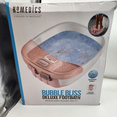 HoMedics Bubble Bliss Deluxe Footbath - 3 Massage Attachments - Foot Bath Spa