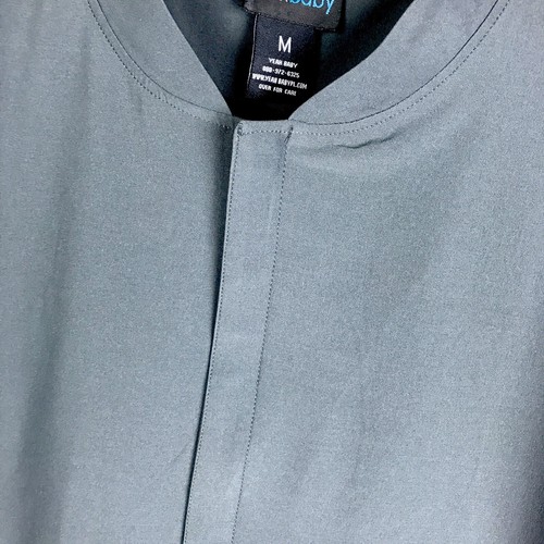 YeahBaby Men Sz M Gray Stefano Spa Uniform Top Shirt Scotchgard New *Read