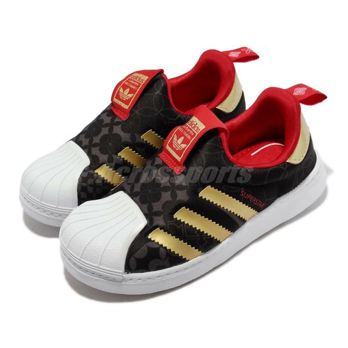 

adidas Originals Superstar 360 I CNY Черное золото для малышей Повседневная GX6337, Черный, Superstar 360 I
