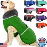 QBLEEV Warm Dog Coat Reflective Dog Jacket, Waterproof Dog Winter Coat Turtleneck Dog Clothes for Cold Weather, Thick Fleece Dog Snowsuit Christmas Dog Vest Pet Apparel for Small Medium Large Dogs S