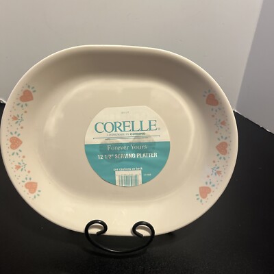 Vtg c1988-1994 Corelle Corning Forever Yours 12 1/2  Oval Serving Platter only