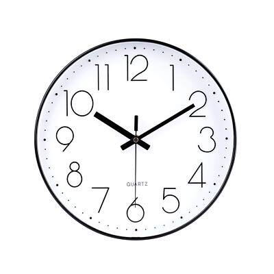 12 Inch Modern Wall Clock Silent Non Ticking Battery Operated Quartz Decorati...