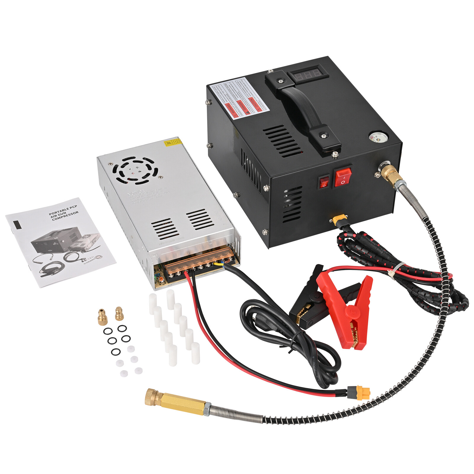 PCP Air Compressor Manual-Stop w/Built-in Fan Air Pump Oil-f