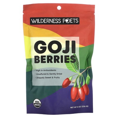 Wilderness Poets Goji Berries 8 oz 226 8 г Без глютена, органический,