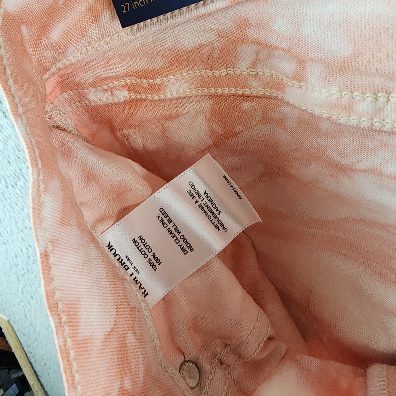 Ramy Brook Katie Mid-Rise Motto Skinny Jeans Women's 30 Pink Tie Dye Zip Closure - Picture 12 of 17