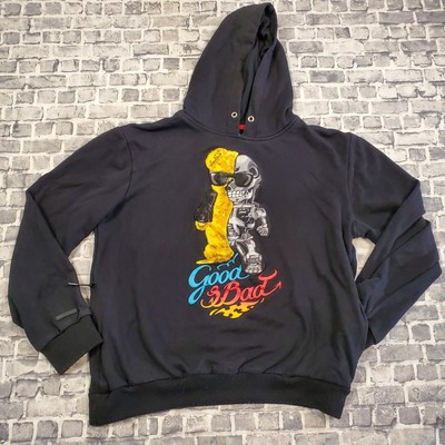 BKYS Pullover Hoodie Sweatshirt Mens Large Good And Bad Terminator Bear