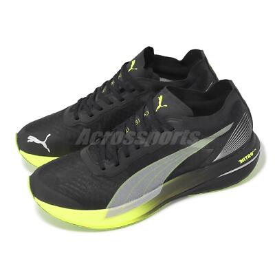 Puma Deviate Nitro Elite Carbon Black Lime Squeeze Men Running Shoes 377090-01