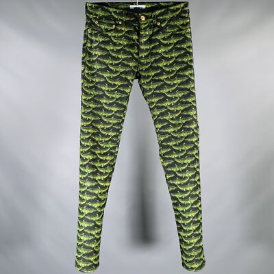 VERSACE x H&M FW11 Size 29 Black Green Alligator Cotton