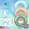 Whaline 3Pcs Pool Tube with Handles Retro Orange Green Blue Striped Swim Pool Rings Inflatable Float Loungers Tube for Summer Swimming Pool Beach Bachelorette Party, 30 x 14 Inch